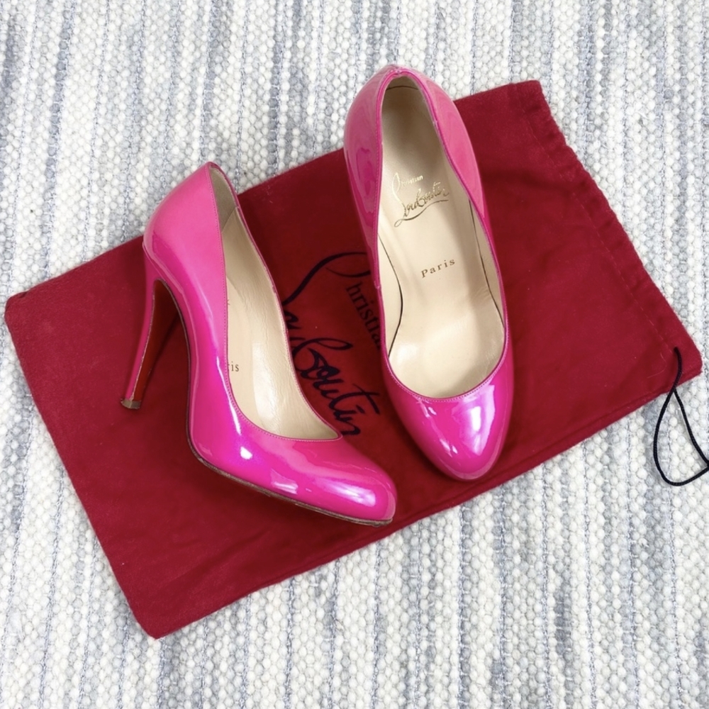 Authentic Christian Louboutin Hot Pink Ron Ron Pumps
